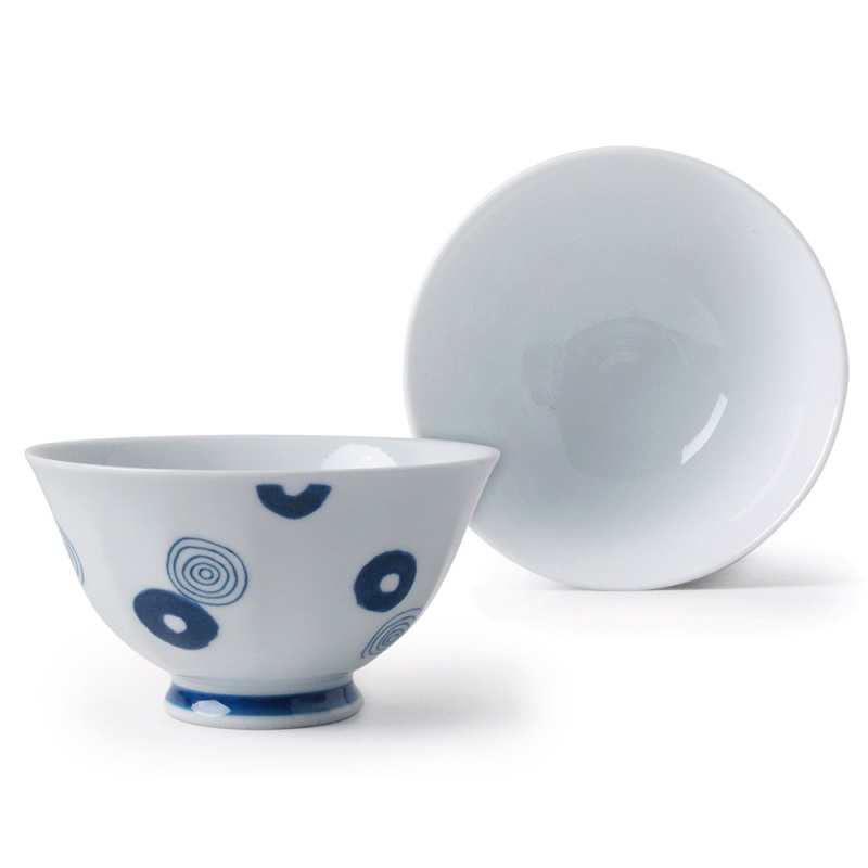 [豐名日本餐具] 4.0"輕量飯碗 藍渦丸紋 有田燒 / C04RB0-362-CB, , large