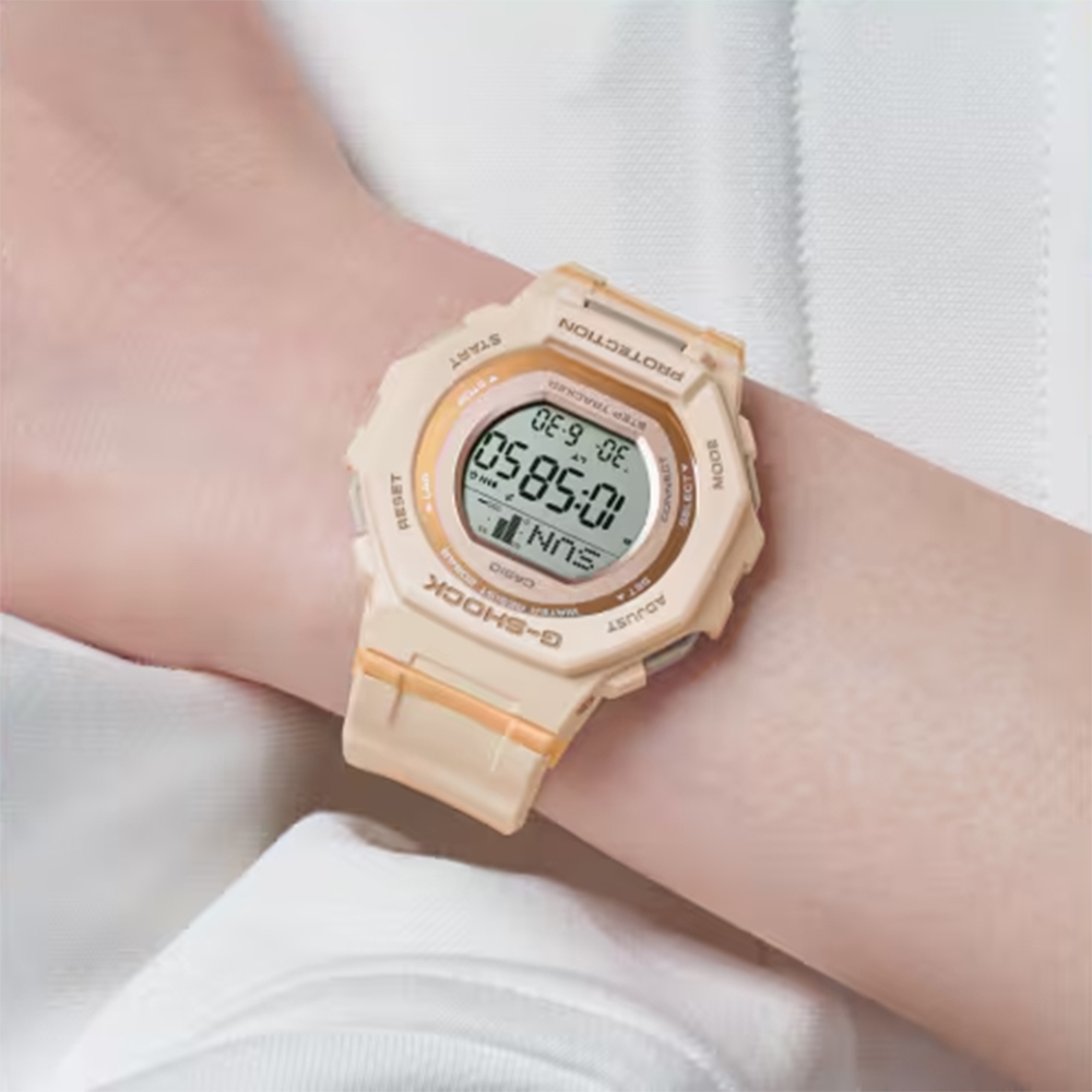 CASIO 卡西歐 G-SHOCK 計步藍芽手錶 柔和色調女錶 GMD-B300-4, , large