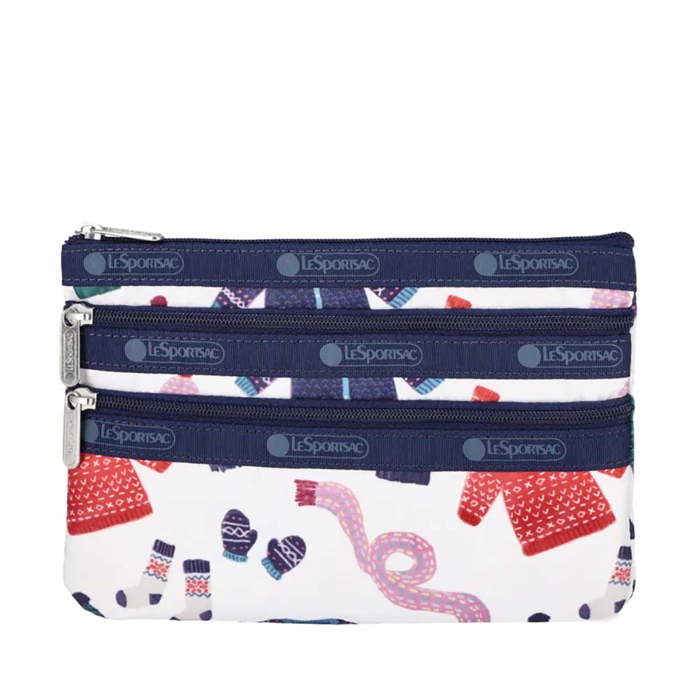 |快速出貨|Lesportsac 3-Zip Cosmetic 三層拉鍊收納化妝包/ 暖冬時尚, , large