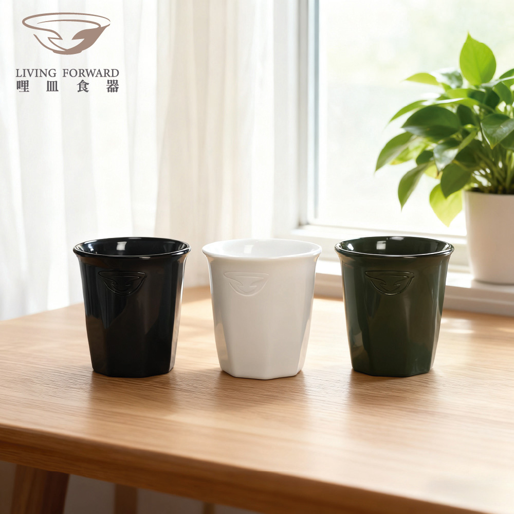 【哩皿食器】台灣製  CPET 潔晶杯三入組｜春茶綠,暮夜藍,恬靜白, , large