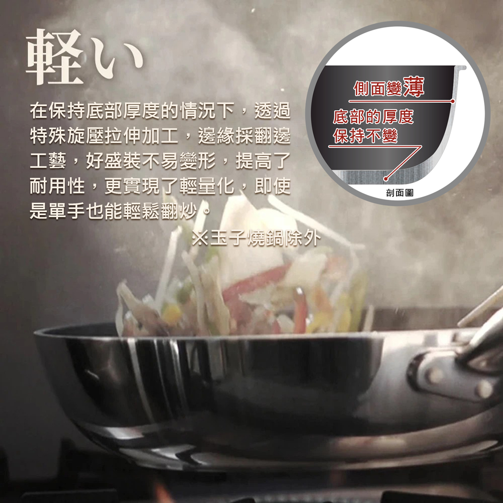 【日本北陸hokua】日本製極大金IH輕量級不沾平底鍋26cm(含蓋)不挑爐具/可用金屬鏟, , large