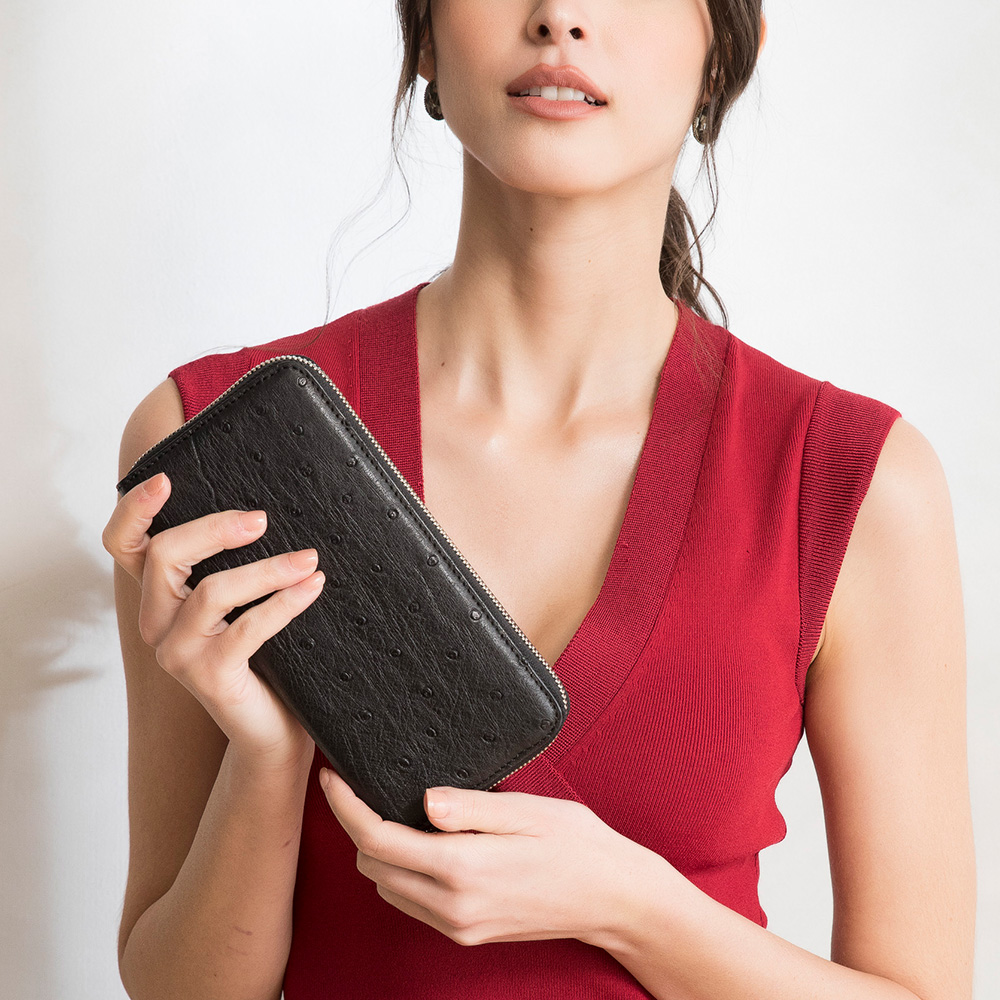 【M2nd】 Ostrich  Zip-around Wallet, , large