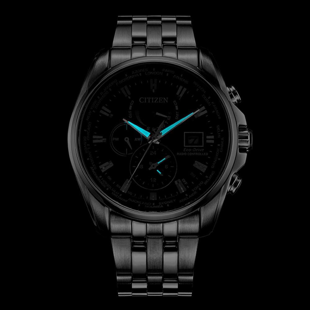 CITIZEN 星辰 亞洲限定款 光動能萬年曆電波手錶 AT9127-80E, , large