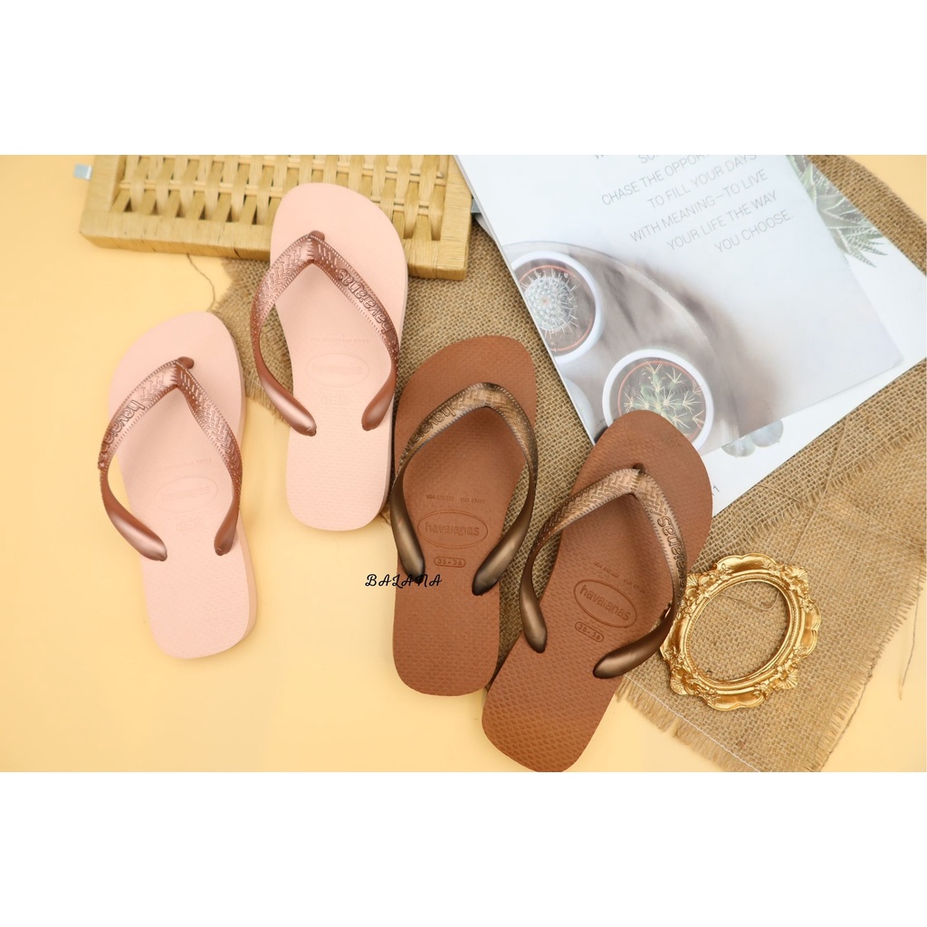 [巴拉娜巴西人字拖專賣店]中壢實體店面 Havaianas 哈瓦仕 夾腳拖/人字拖鞋 TOP 寬帶 素色 沙灘 海灘 海邊 古銅/粉, , large