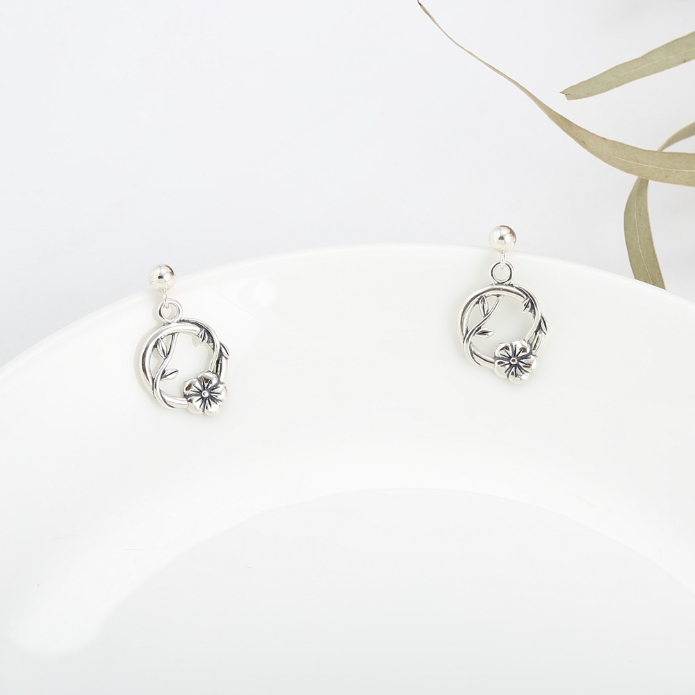 【Angel & Me】Sakura Bloom s925 sterling silver earrings (changeable ear clips), , large