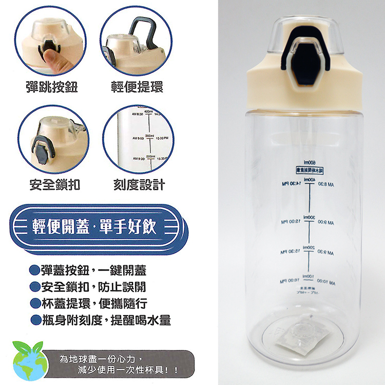 手提彈蓋直飲水壺-600ml-2支, , large