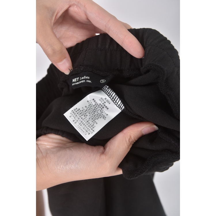 (S) 【智恩私服】net高腰質感棉質黑色長褲二手衣, , large