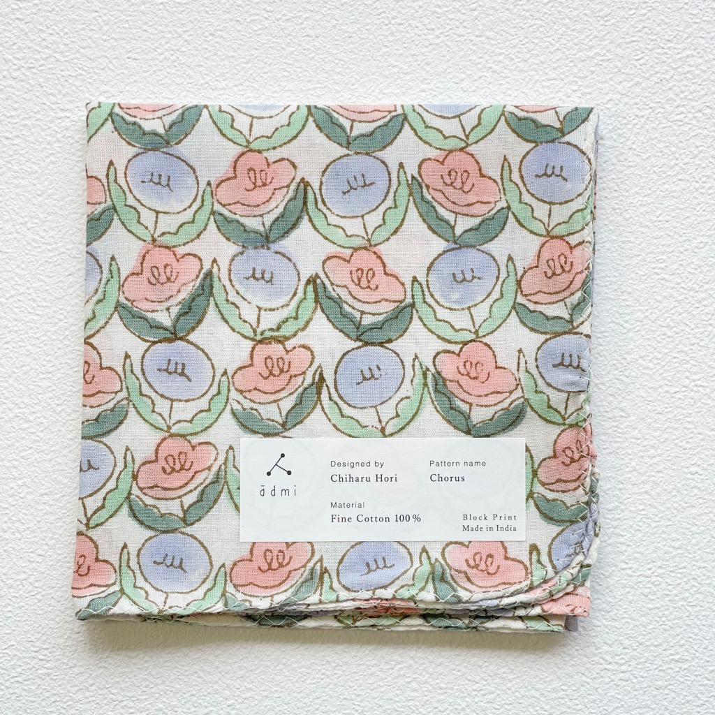 日本設計/印度製造 admi 全棉 方形 45x45 cm 手帕 手巾 (Chorus 03), , large