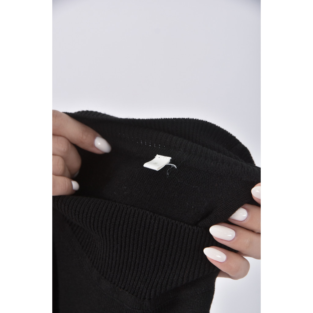 (S) 高領背心黑色長袖上衣二手衣, , large