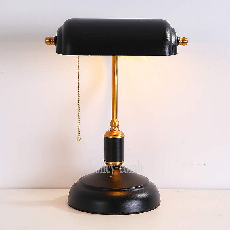 【Honey Comb】美式複刻版百年復古銀行燈-黑(KC2383), , large