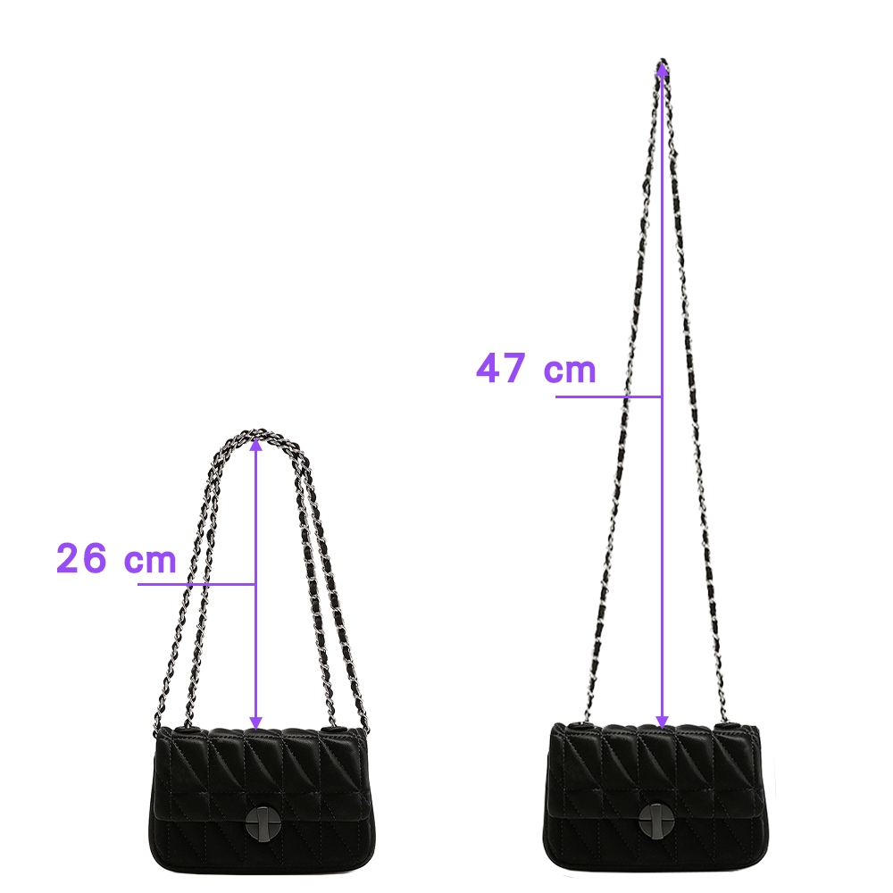 SPRING-菱格迷你鍊條包 刺繡鍊條轉鎖斜背包 菱格迷你晚宴包 -多色, , large