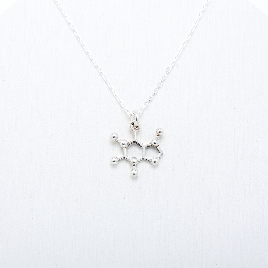 【Angel & Me】咖啡 咖啡因 分子 化學符號 s925 純銀 項鍊 聖誕節 情人節 禮物, , large