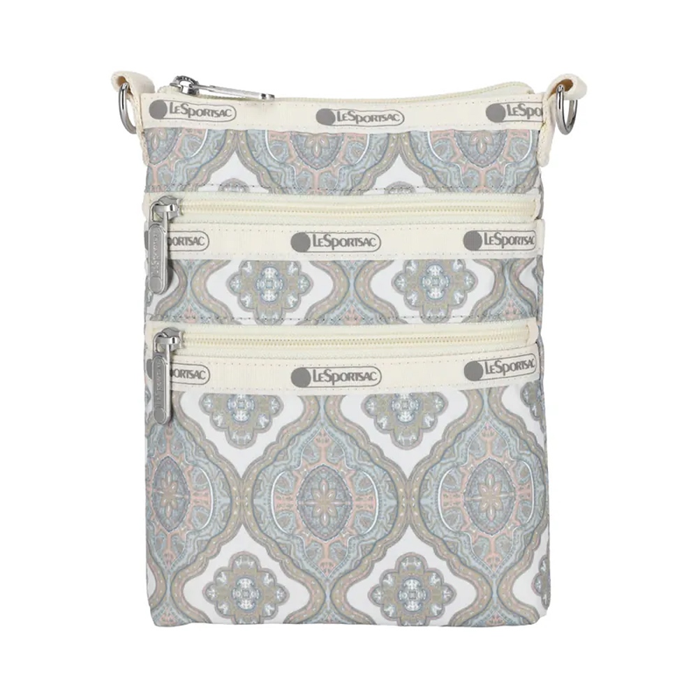 |快速出貨|Lesportsac 3 Zip Crossbody 三層拉鍊斜背包 手機包/ 大馬士革窗花, , large