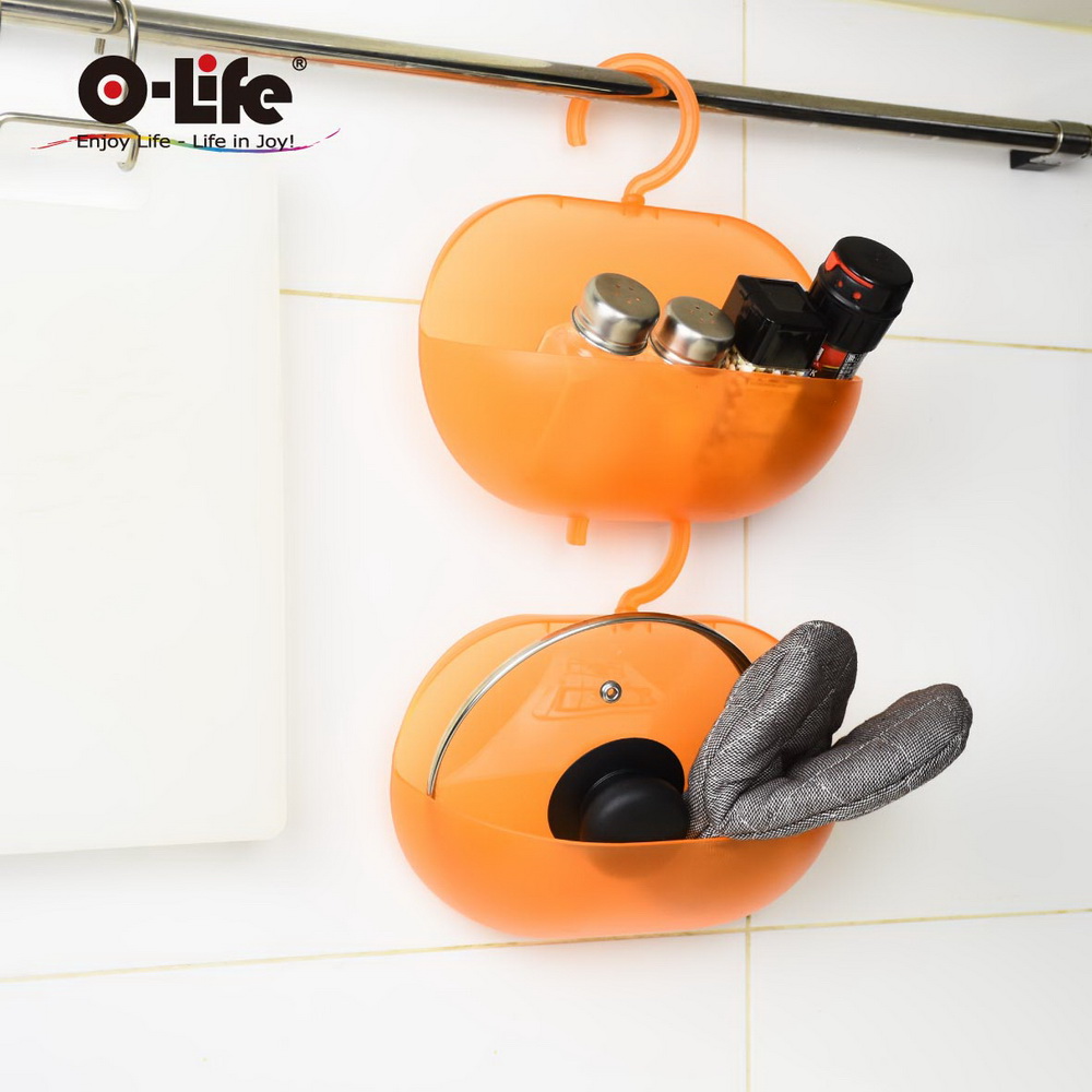 [O-Life] Rotating hook drain storage box 3 sets - grey model, , large