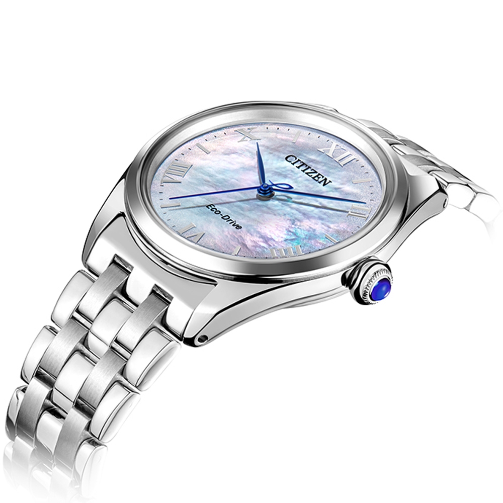 CITIZEN 星辰 L系列 珍珠貝光動能大三針女錶 EM1140-80D, , large