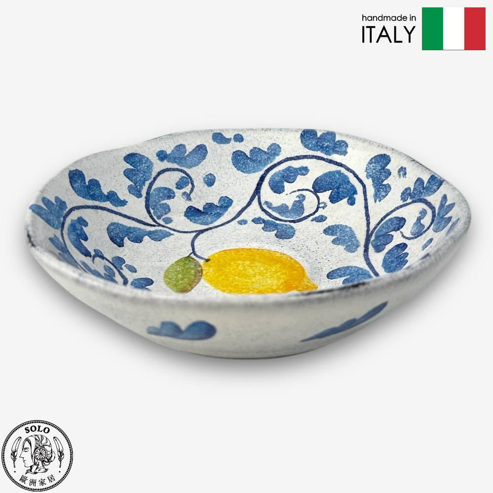 【SOLO Vintage】Modigliani Italian Pottery 19cm Pasta Plate Deep Round Plate Soup Plate Amalfi Coast Lemon Tree Series, , large