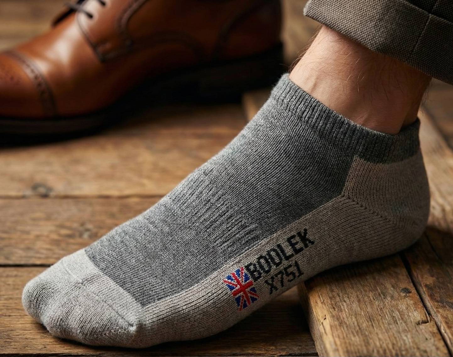 [Kaimei Cotton] 6 pairs set gray MIT made in Taiwan antibacterial and deodorizing air cushion bamboo charcoal boat socks 24-26cm, , large