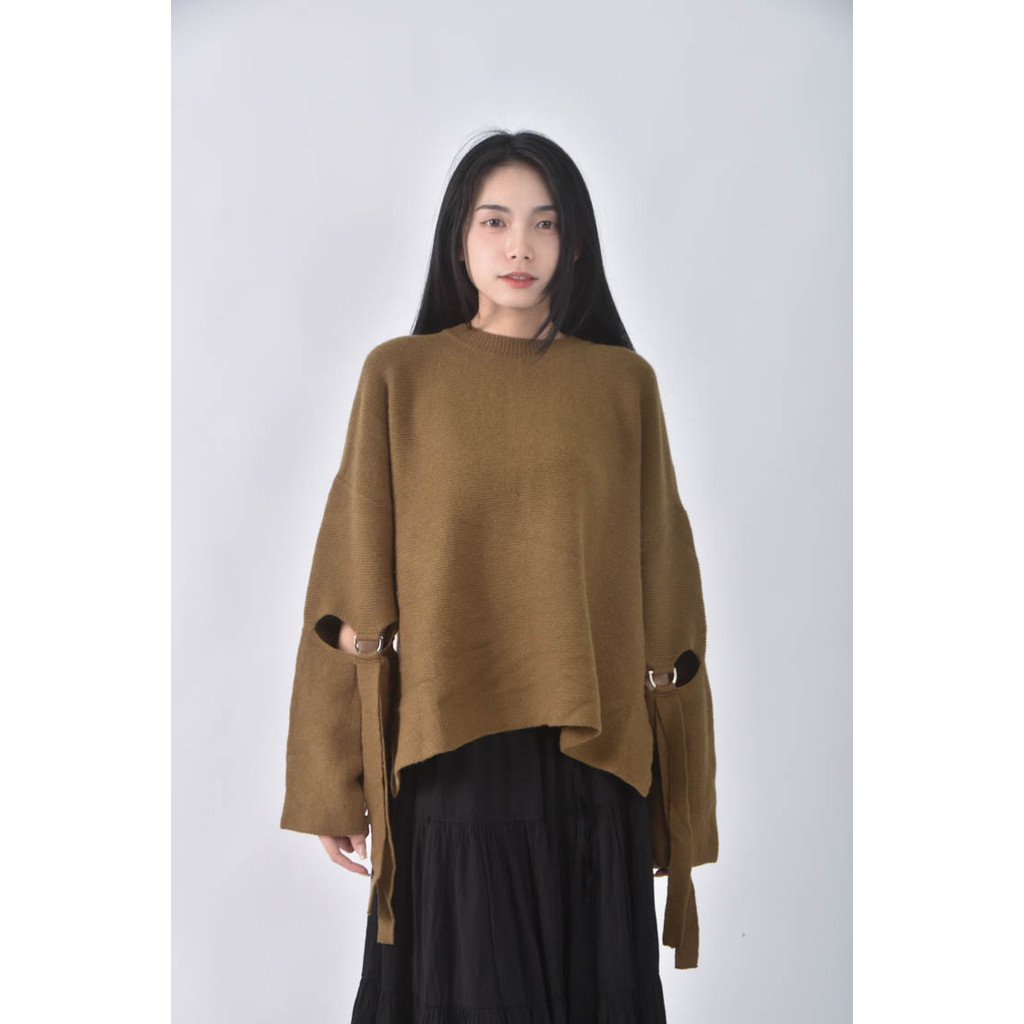 (XL) majji寬鬆棕色毛衣二手衣, , large