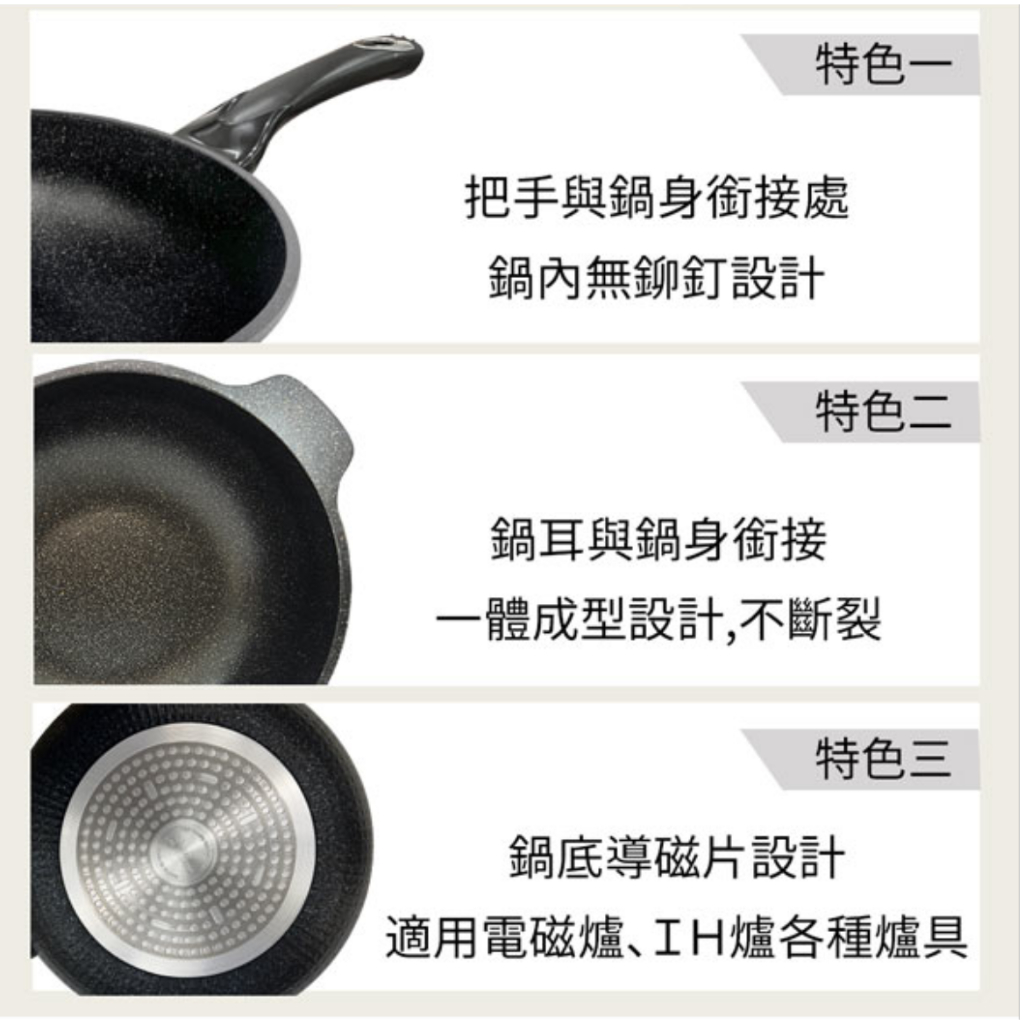 PERFECT 理想牌 韓國石墨烯IH不沾炒鍋炒鍋IH 無蓋32cm-Leidea樂德兒, , large