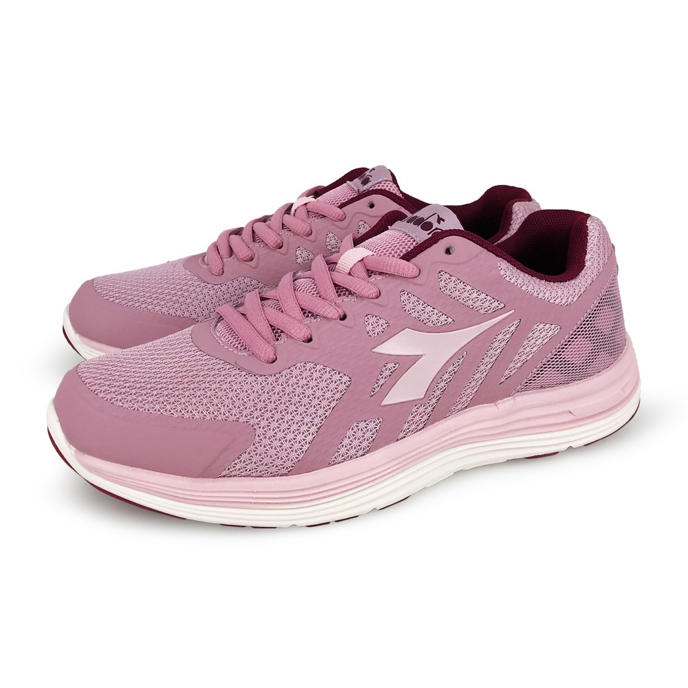 DIADORA迪亞多那 時尚潮流慢跑鞋 女運動鞋 女鞋 簡約 時尚 透氣 保護後跟 Q彈 緩震 釋壓 耐磨 止滑 黑 粉, , large