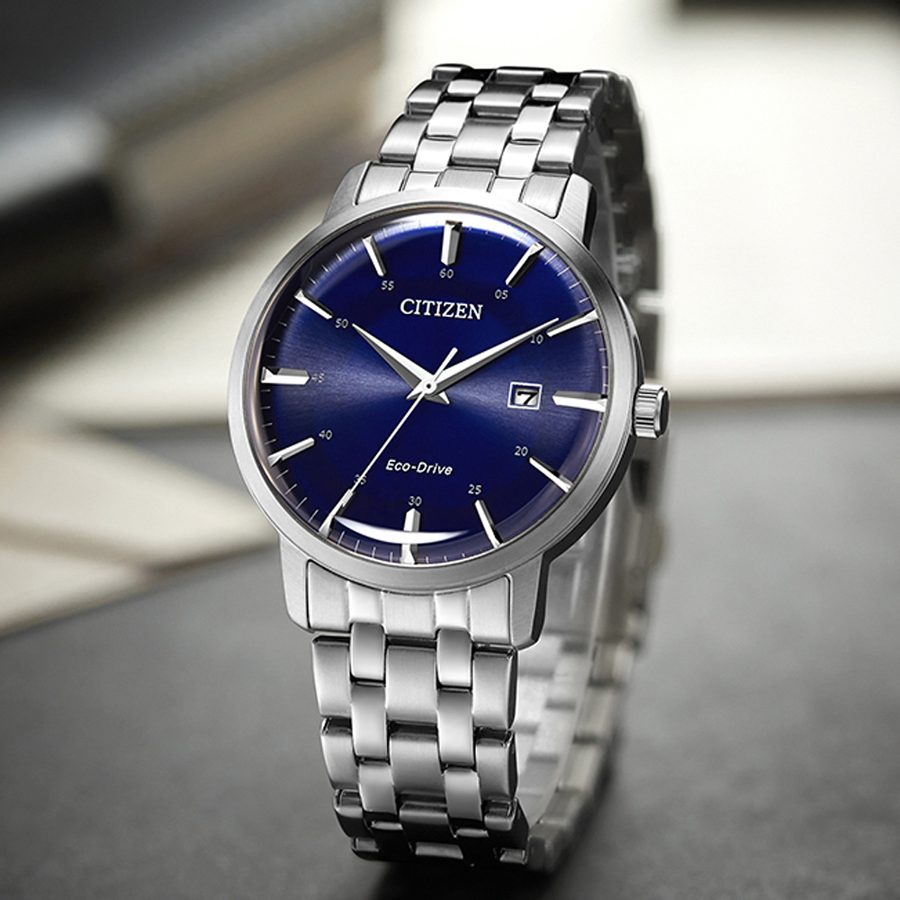 CITIZEN 星辰 光動能簡約手錶 BM7461-85L, , large