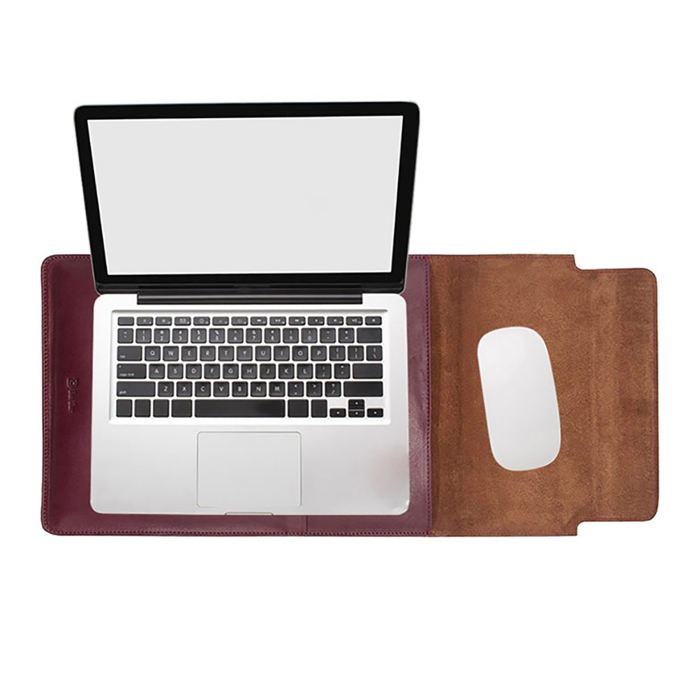 【Del Sur】阿根廷頭層牛皮純手工植鞣天然皮革電腦包-13.3橫式-楓葉紅, , large