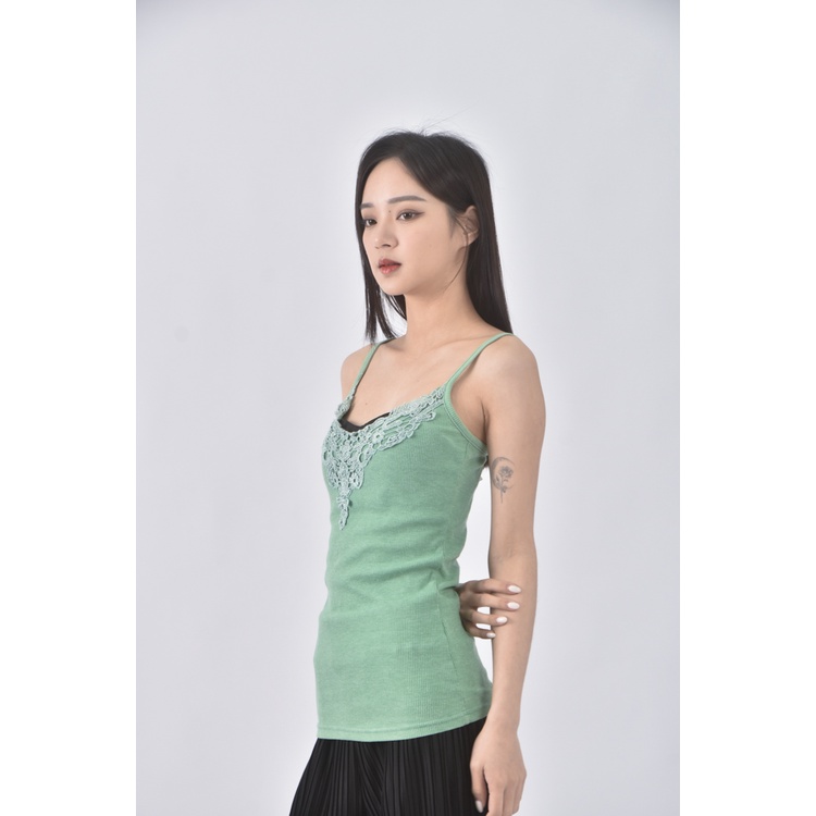 (S) broad way質感無袖綠色上衣二手衣, , large