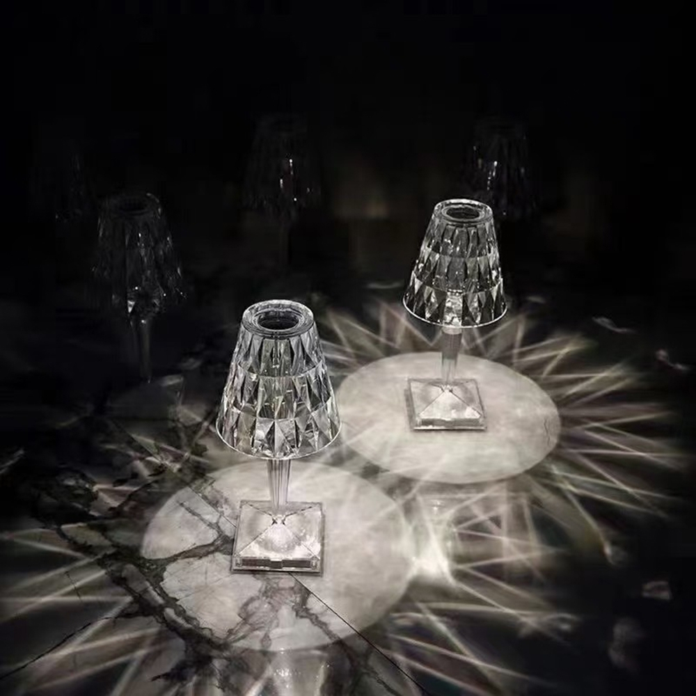 【H&R安室家】 鑽石光影USB充電檯燈/床頭燈/桌燈/小夜燈 ZA0183, , large