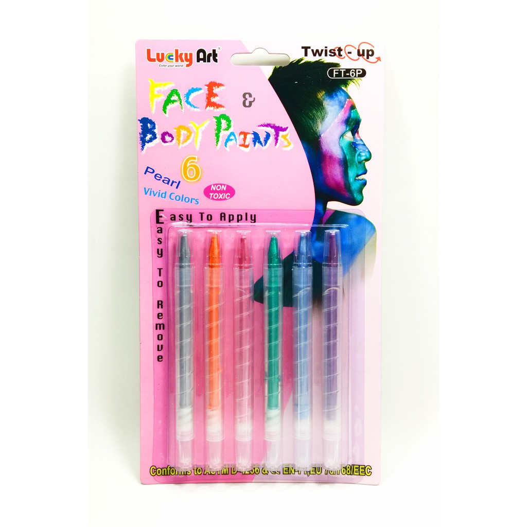 蜡藝 6色旋轉人體彩繪筆蜡藝 6色旋轉人體彩繪筆-珠光色, , large