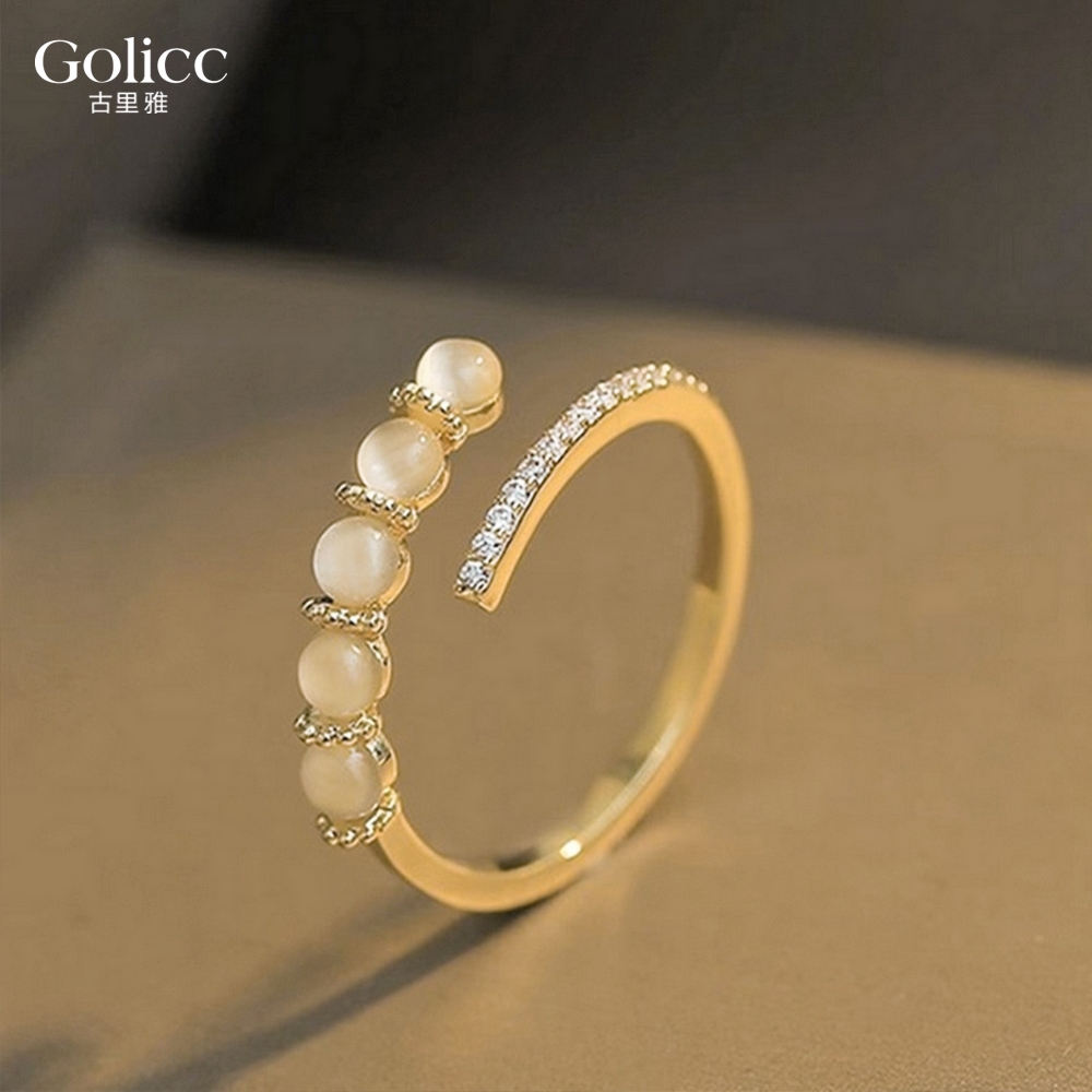 【Gulicc】古莉可 戒指 微鑲閃鑽貓眼石戒子, , large