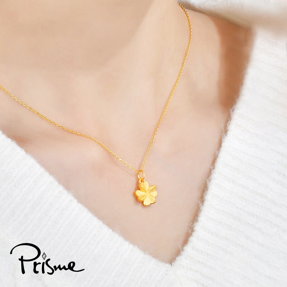 【Prisme Gold】黃金項鍊 四葉草 幸運草鍊墜 (金重：約0.08錢±0.03), , large
