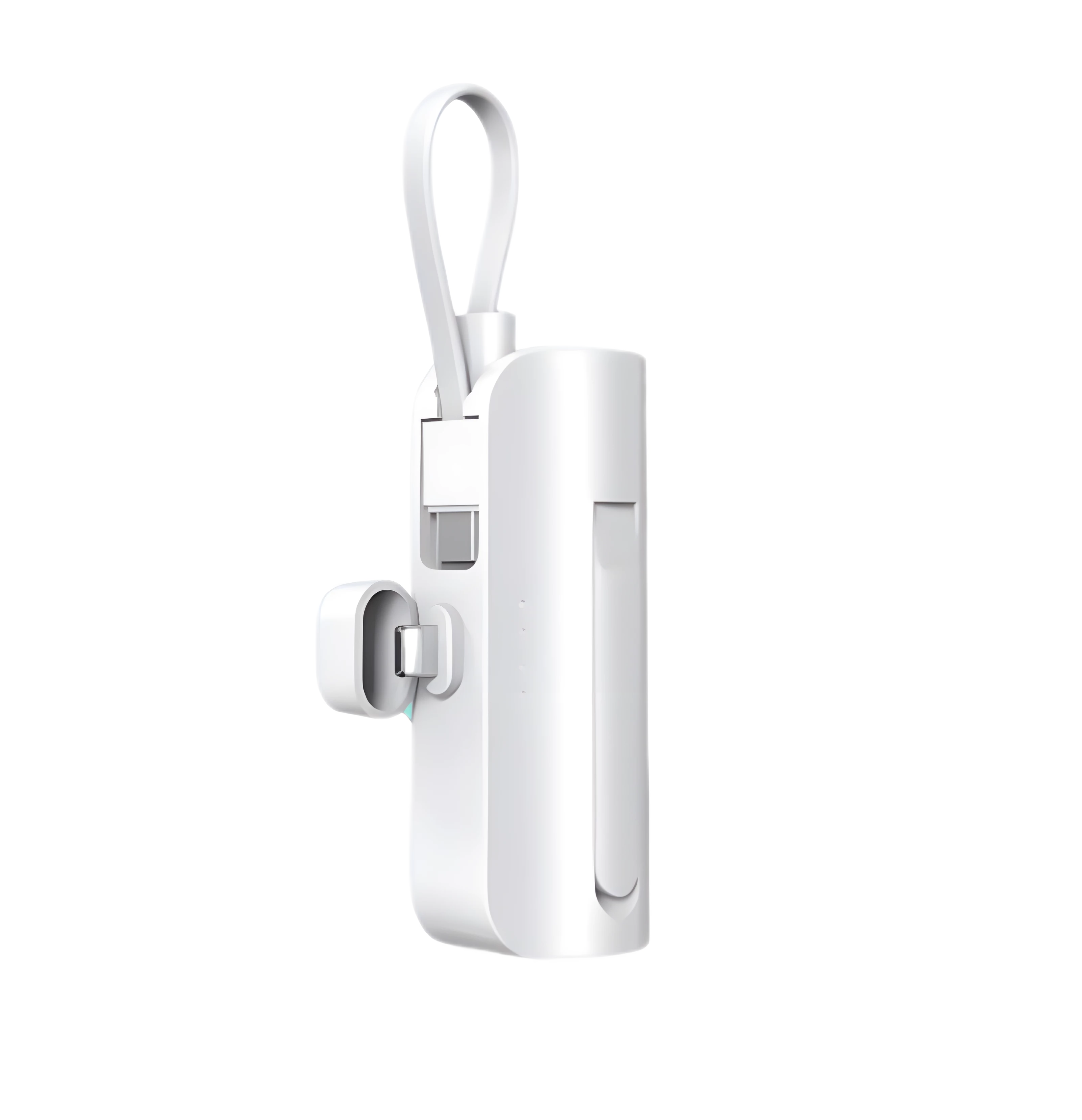 Mini Pocket Power Bank White with stand(Type-C 5000mAh), , large