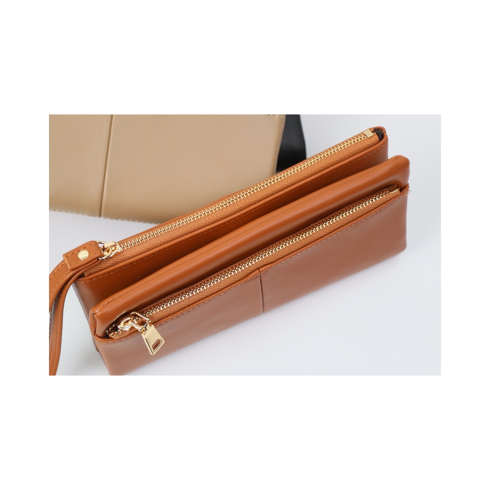 LUN&Eacute;A 柔光小羊皮雙層對折長夾  多卡位收納 人氣女用皮夾 女夾 錢包 氣質百搭長夾, , large