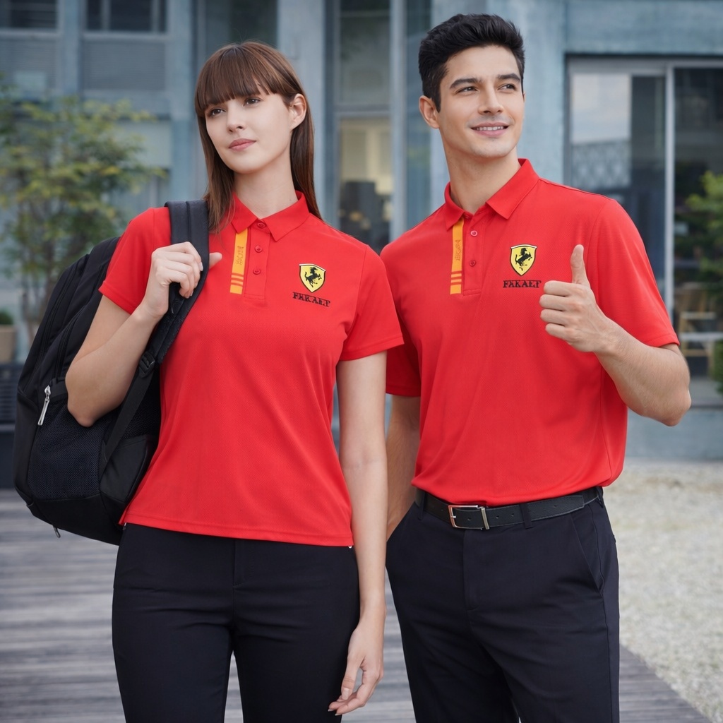 【FALALI】Short-sleeved cooling polo shirt - Women's (red) , , large