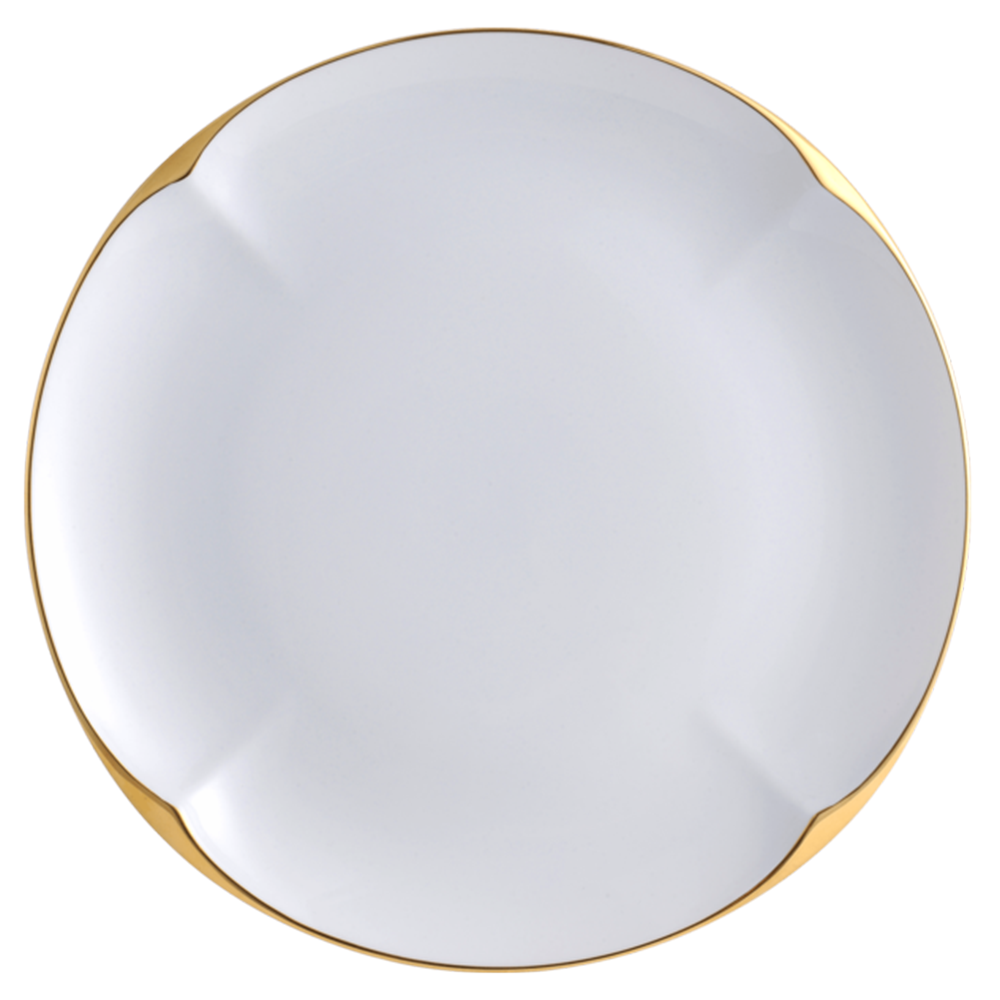 LEGLE Ruyi Round Plate - Gold Rim 18.5cm, , large