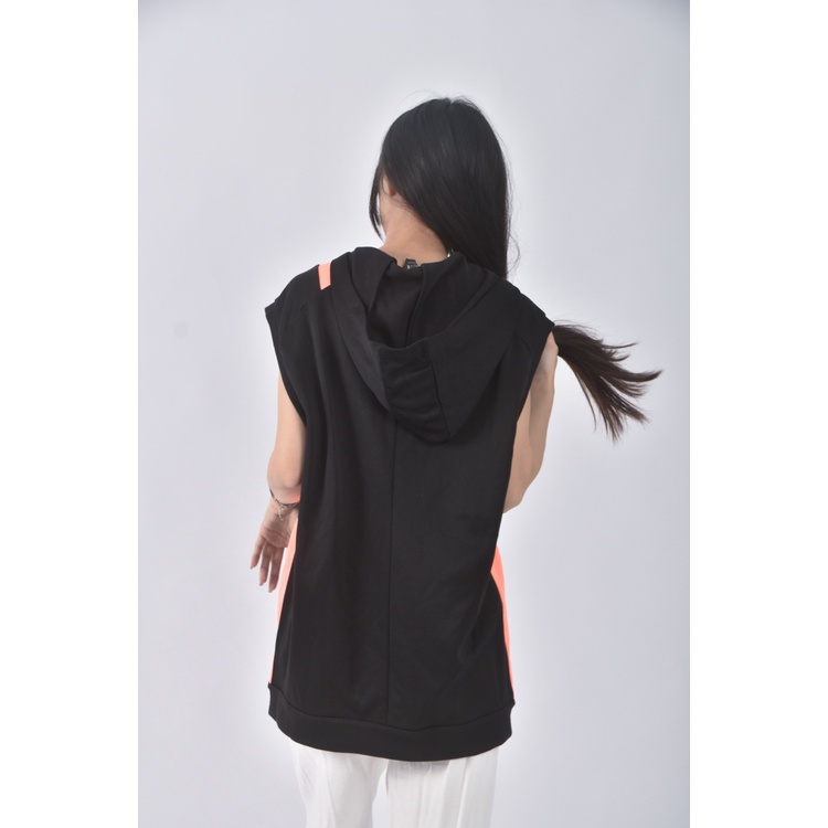 (L) armani exchange棉質連帽背心黑色外套二手衣, , large