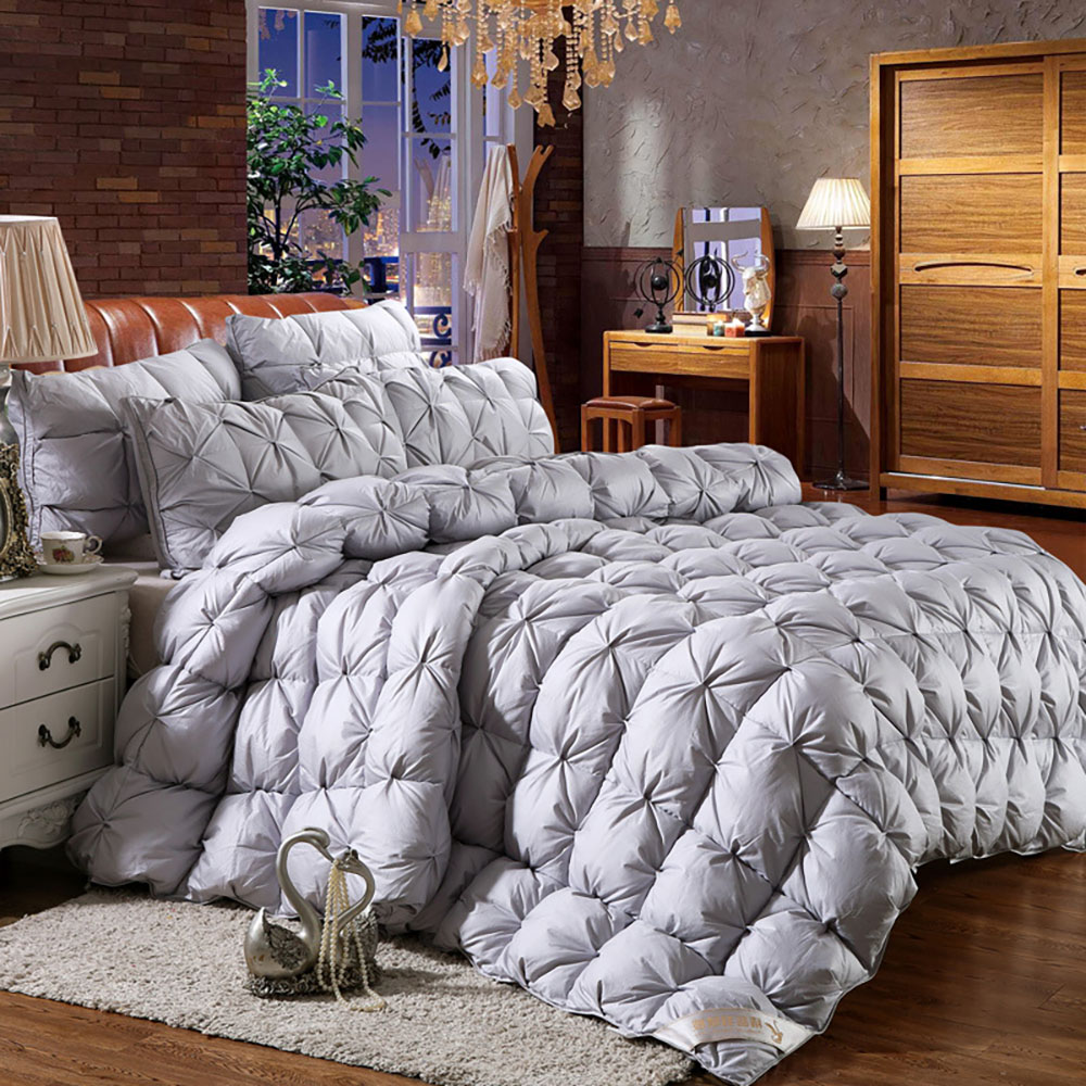 Hilton Light Grey Goose Down Comforter for Winter (180*220CM), , large