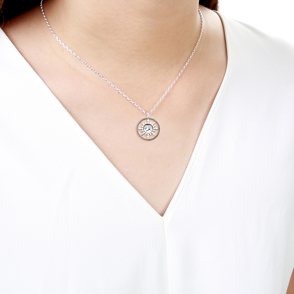 【Angel & Me】向光而行 山岳 羅盤 s925 純銀項鍊 生日 聖誕禮物, , large