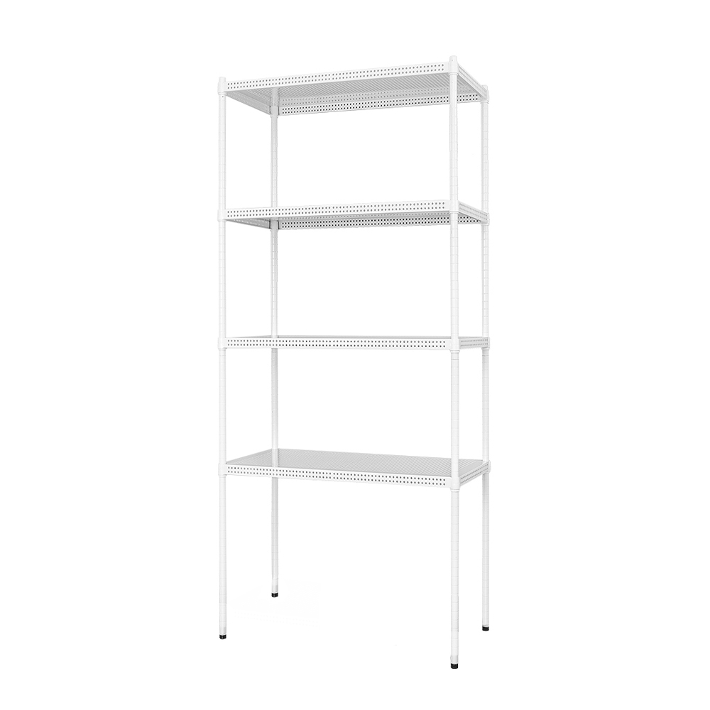 【Y HOUSE】75x45x180公分 沖孔板四層架 洞洞板層架 鐵架 -烤漆白, , large