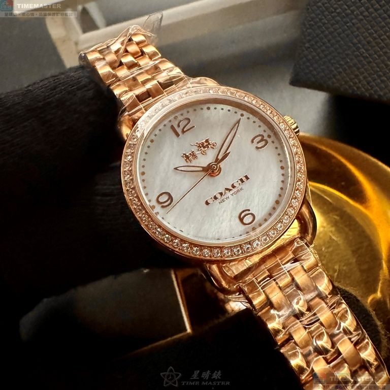 [星晴錶業]COACH手錶,28mm,CH00255貝母錶面玫瑰金錶殼玫瑰金色精鋼錶帶款, , large