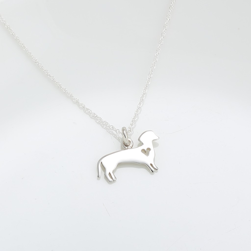 【Angel & Me】Dachshund Dog s925 sterling silver necklace Birthday gift, , large