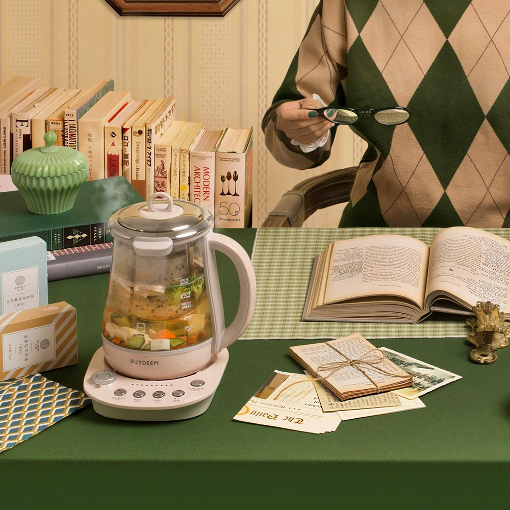 【BUYDEEM北鼎】頂級多功能美顏烹煮壺 燉煮壺 快煮壺 1500ml-粉漾壺 K2691 贈好禮(玻璃分裝杯300ml白x2+大橘寶300ml), , large