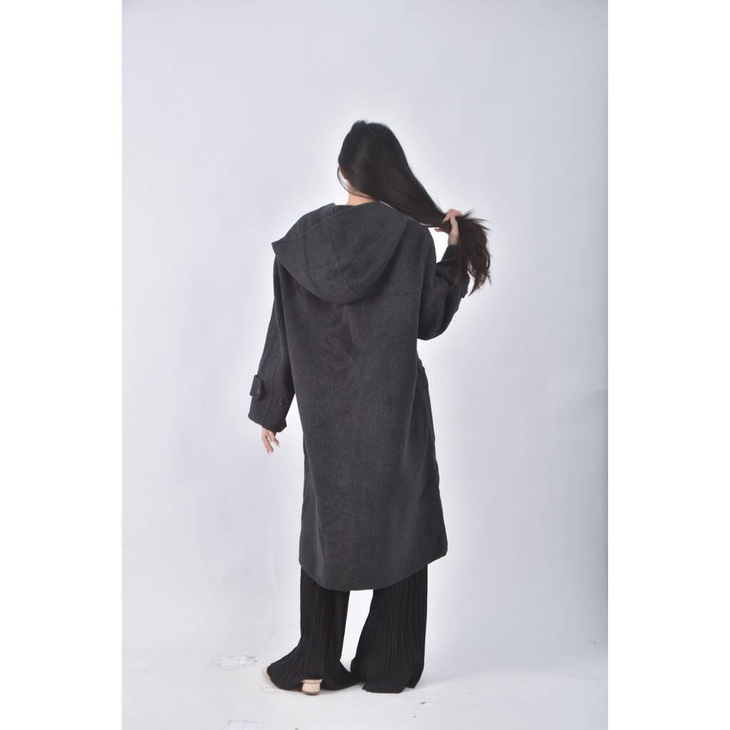 (F) ermarily排扣灰色外套二手衣, , large