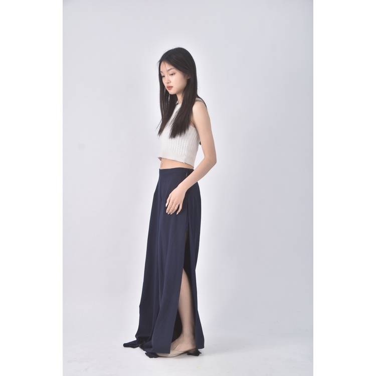 (L) zalora高腰質感藍色長褲二手衣, , large