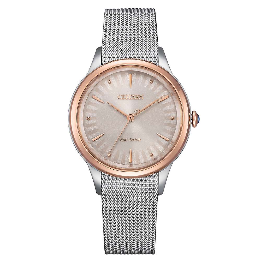 CITIZEN 星辰 L系列 非洲菊光動能米蘭帶女錶 EM1156-80X