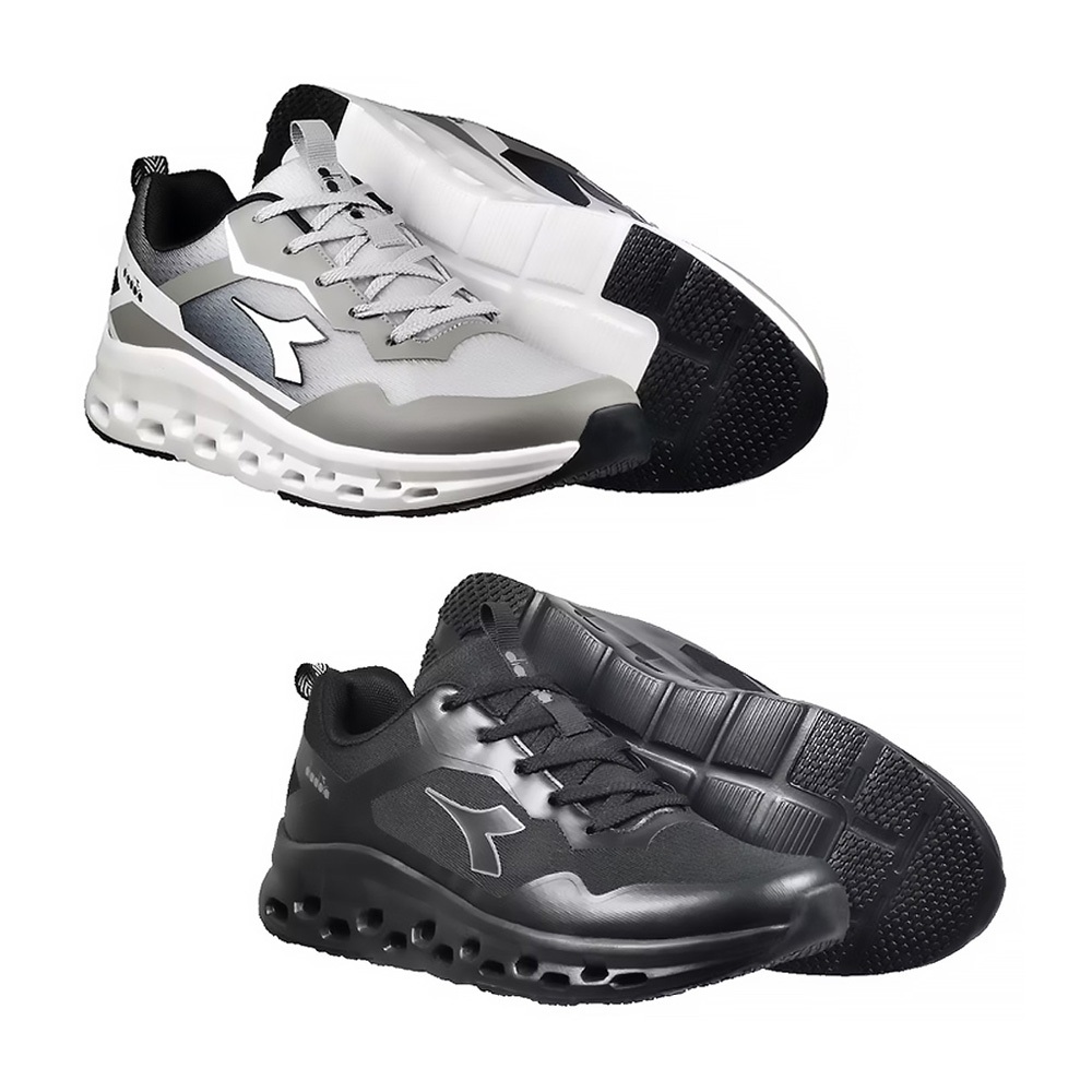 DIADORA迪亞多那 時尚休閒運動鞋 男運動鞋 男鞋 休閒鞋 寬楦 輕量 透氣 吸震 緩衝 足弓支撐 氣墊鞋墊 灰 黑