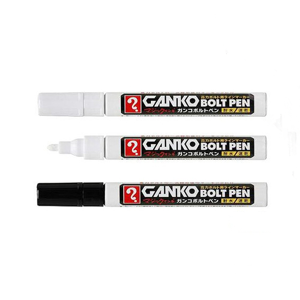 【日本 寺西 GANTEN】耐水 速乾 工業用 耐磨 油漆筆 2.0mm /支 MKOBP(黑/白)  -  多款可選, , large