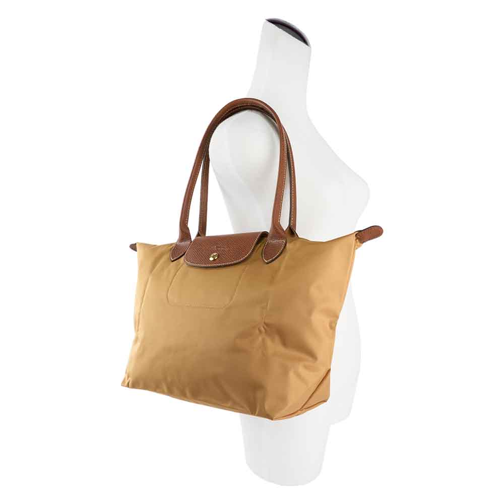 LONGCHAMP M號長把LE PLIAGE摺疊水餃包(鹿褐色), , large