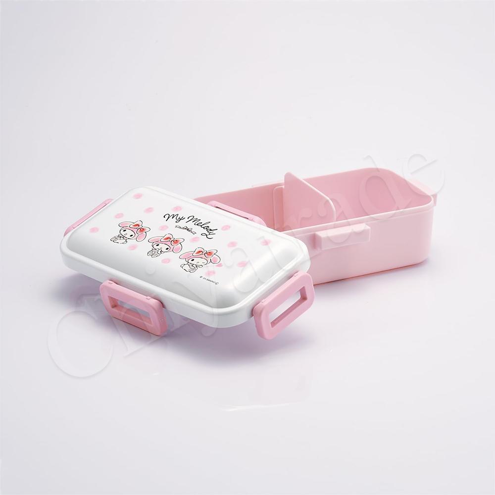【百科良品】日本製 三麗鷗 My Melody 可愛彩妝 便當盒 保鮮餐盒 抗菌加工Ag+ 530ML(日本境內版)-美樂蒂, , large