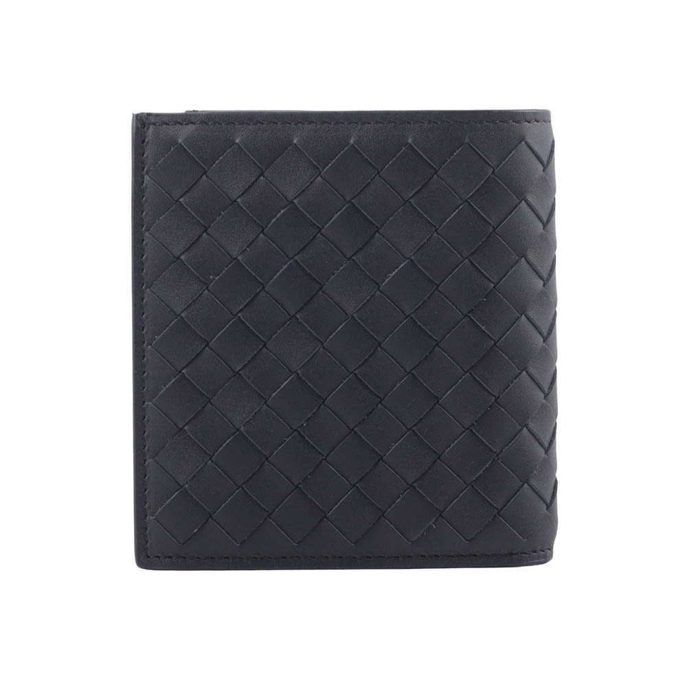 BOTTEGA VENETA 小牛皮編織對開6卡短夾/星際藍, , large